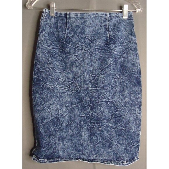 Forever 21 Denim Pencil Skirt Medium Stone Wash Womens Size Medium - Picture 2 of 6